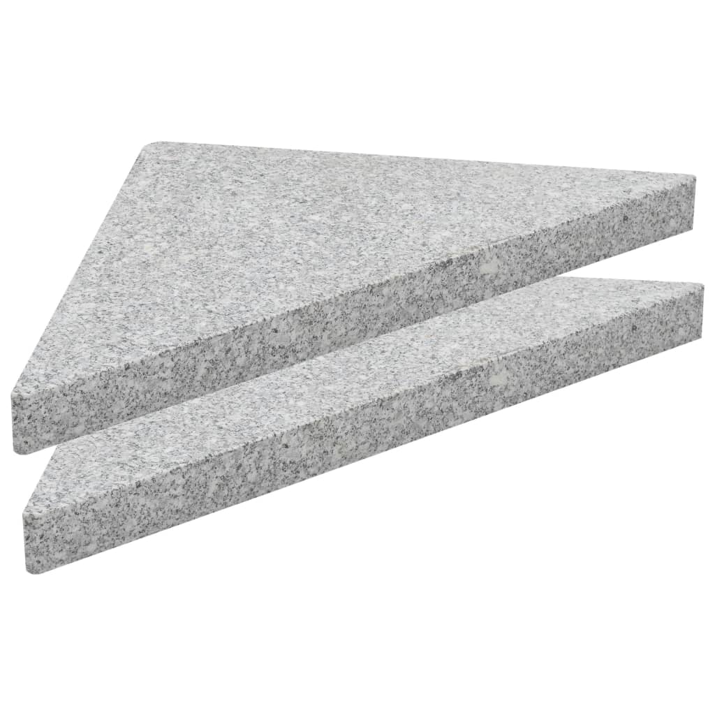 vidaXL Parasolvoetplaat driehoekig 15 kg graniet grijs
