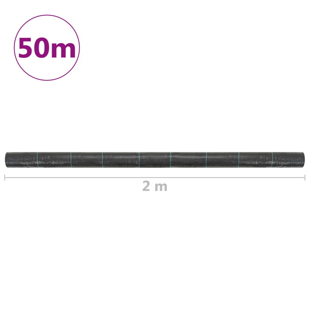 vidaXL Worteldoek 1x50 m PP zwart