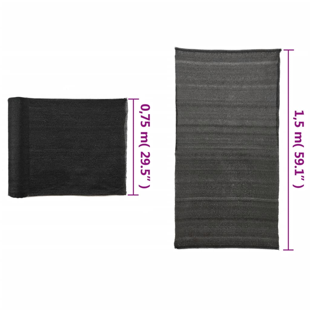 vidaXL Privacynet 1x10 m HDPE zwart