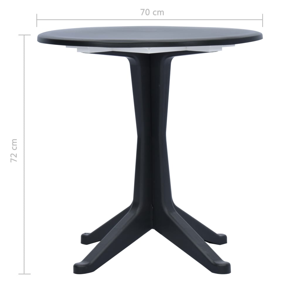 vidaXL Tuintafel 70 cm kunststof antraciet