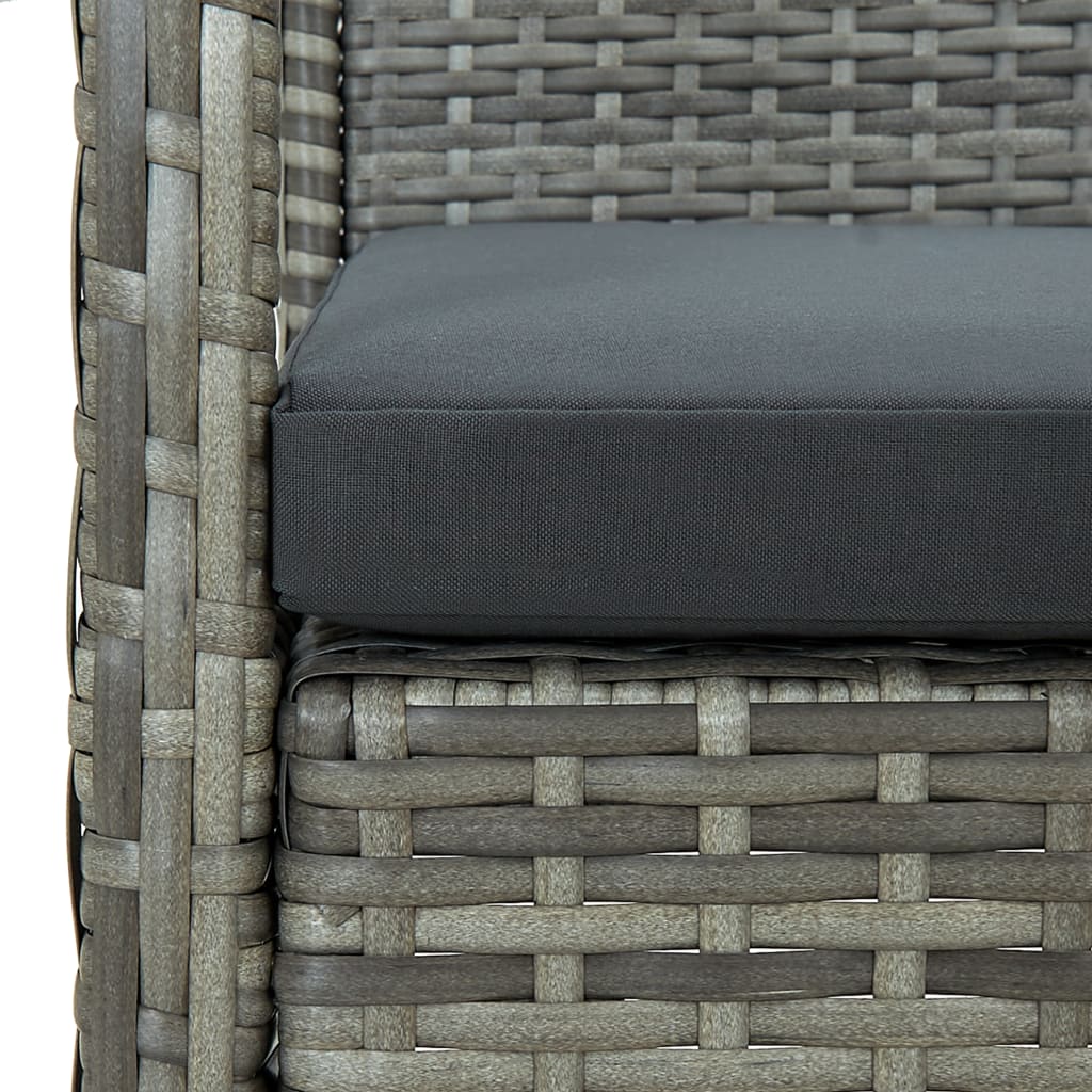 vidaXL Tuinbank 3-zits met kussens poly rattan bruin