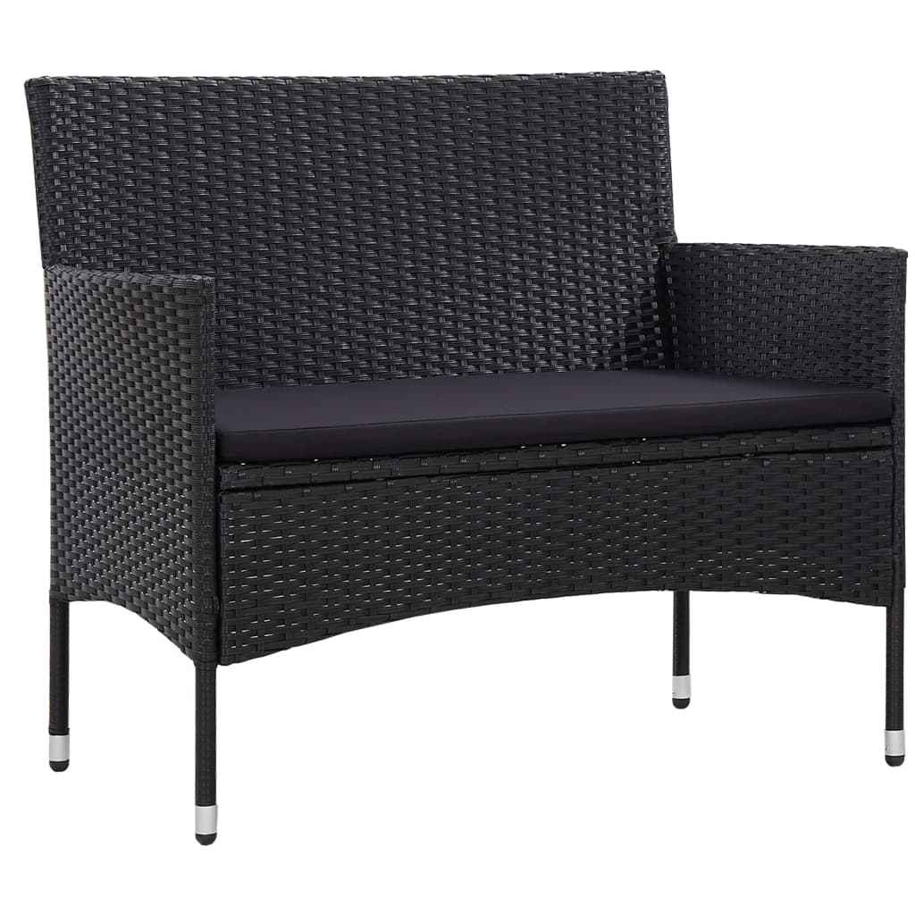vidaXL Tuinbank 90 cm poly rattan zwart