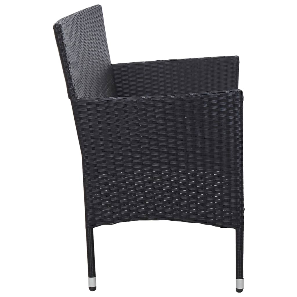 vidaXL Tuinbank 3-zits met kussens poly rattan bruin
