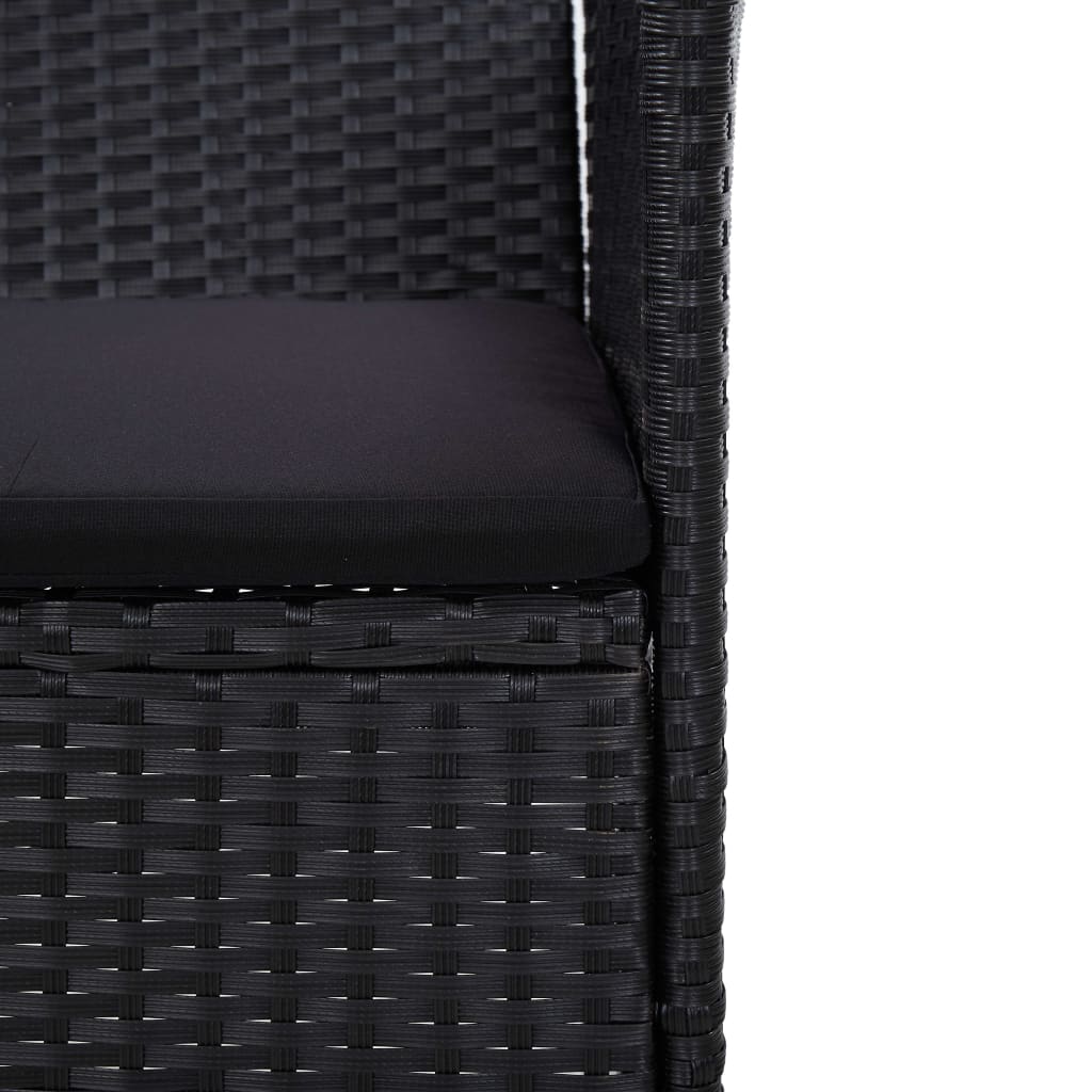 vidaXL Tuinbank 3-zits met kussens poly rattan bruin