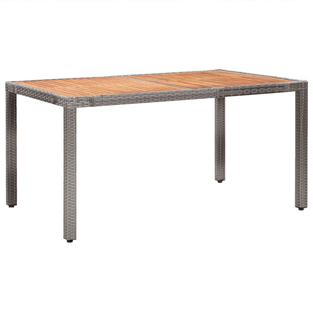 vidaXL 7-delige Tuinset met kussens poly rattan grijs