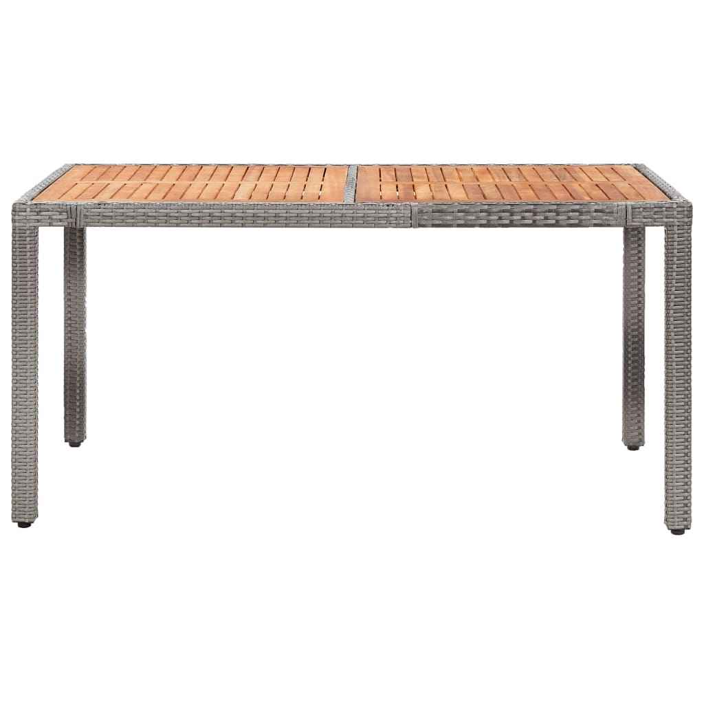 vidaXL 7-delige Tuinset met kussens poly rattan grijs