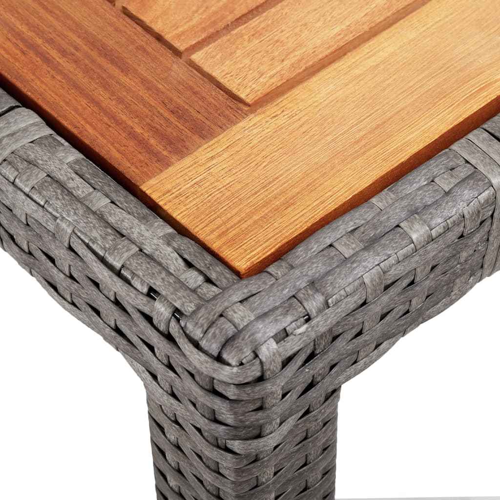 vidaXL 7-delige Tuinset met kussens poly rattan grijs