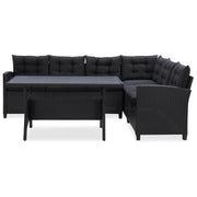 vidaXL Buitenmeubelsets Zwart poly rattan