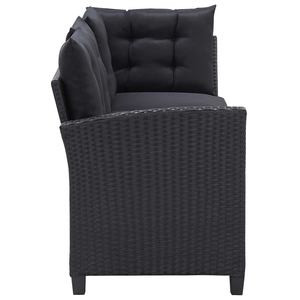 vidaXL Buitenmeubelsets Zwart poly rattan