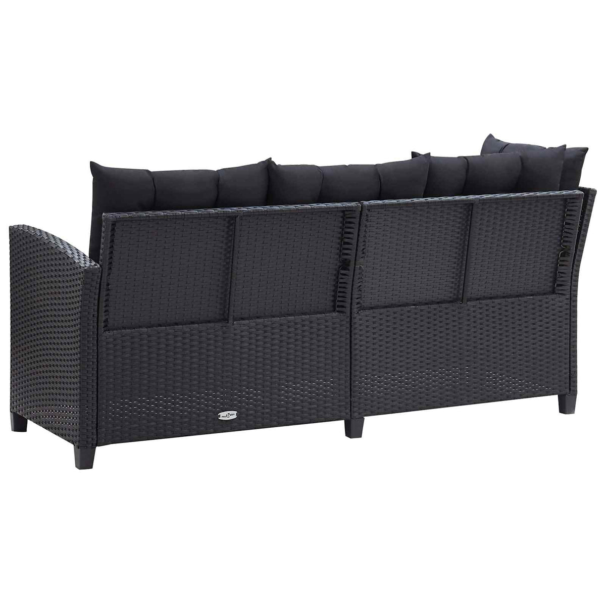 vidaXL Buitenmeubelsets Zwart poly rattan