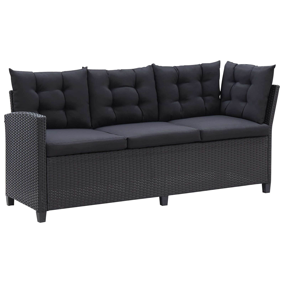 vidaXL Buitenmeubelsets Zwart poly rattan