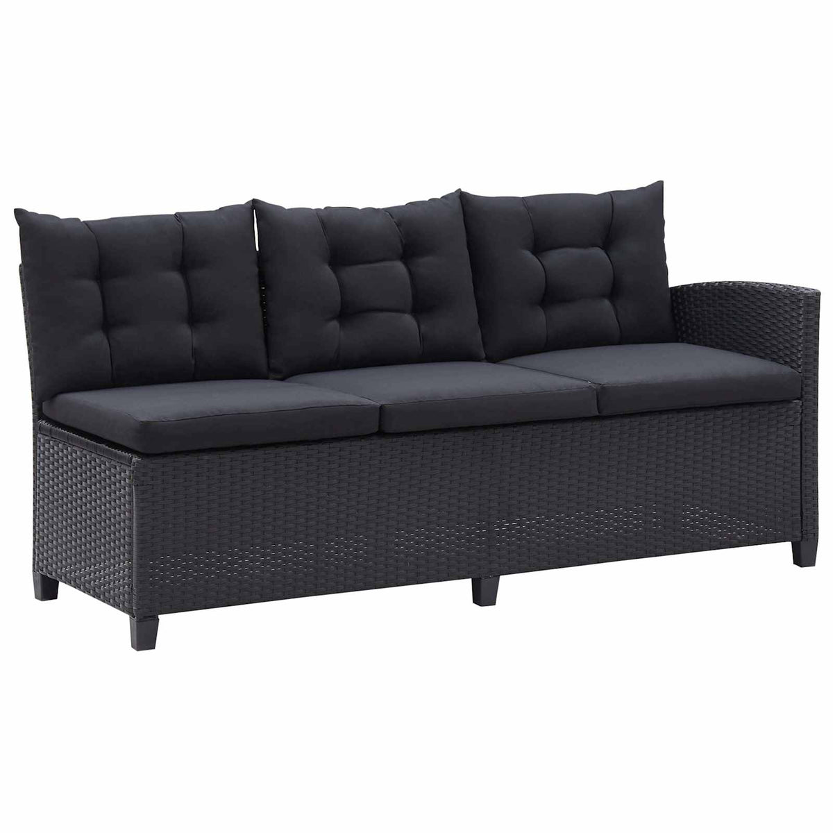 vidaXL Buitenmeubelsets Zwart poly rattan