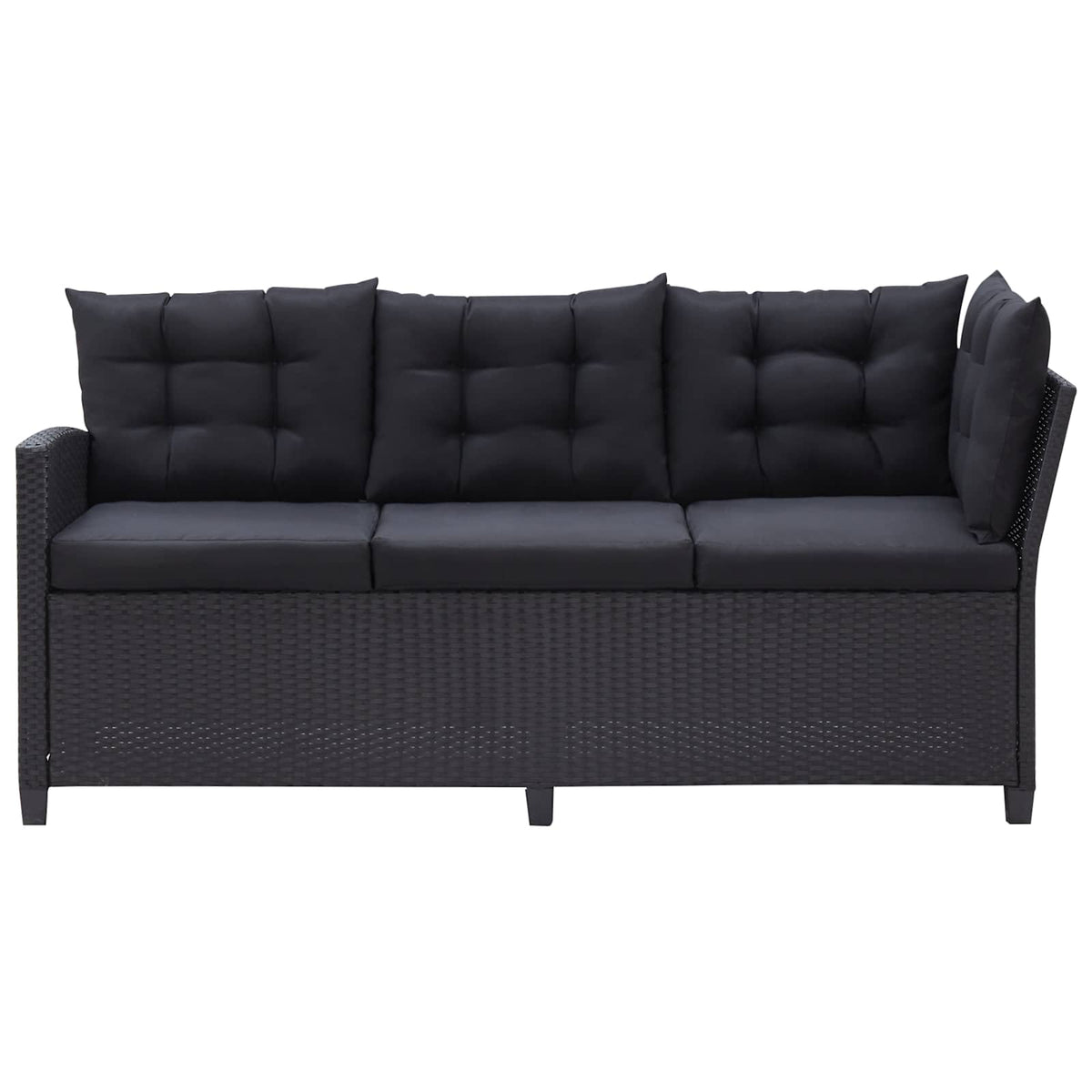 vidaXL Buitenmeubelsets Zwart poly rattan