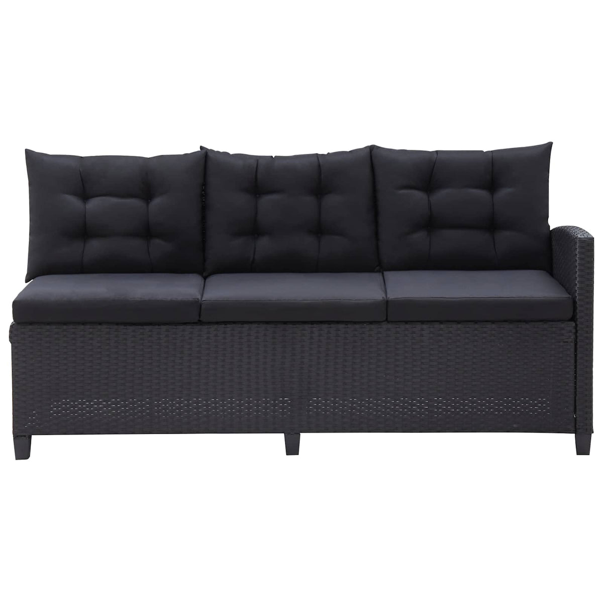 vidaXL Buitenmeubelsets Zwart poly rattan