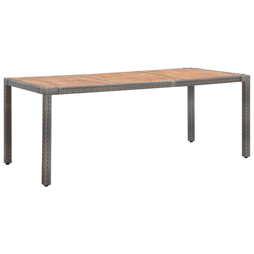 vidaXL Tuintafel 90x90x75 cm poly rattan en massief acaciahout grijs