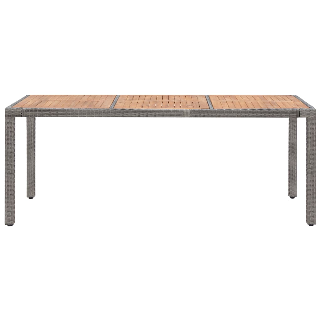vidaXL Tuintafel 90x90x75 cm poly rattan en massief acaciahout grijs