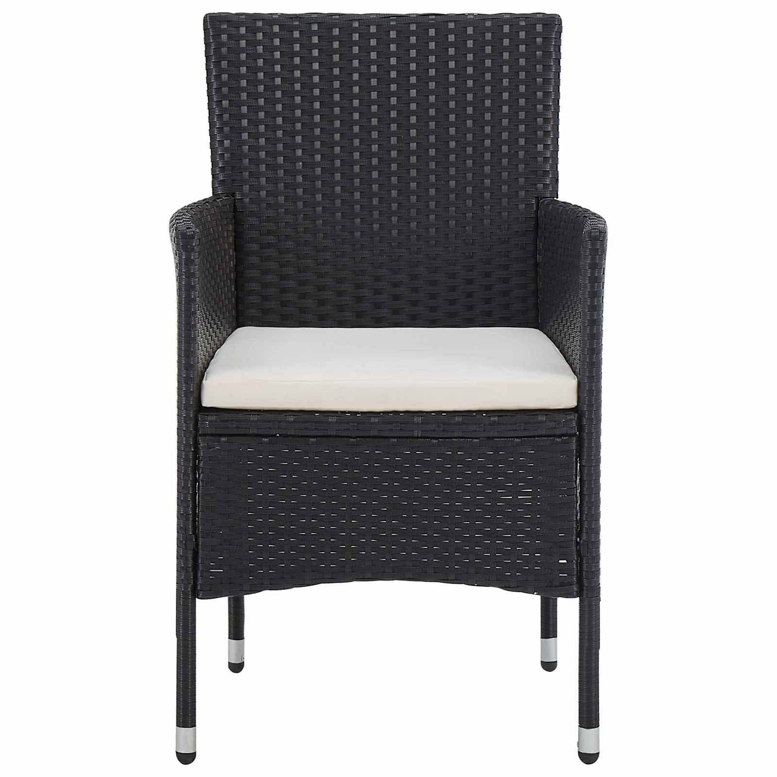 vidaXL 5-delige Tuinset poly rattan en glas grijs