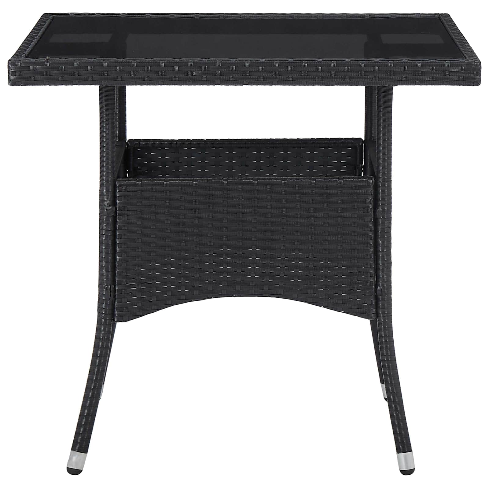 vidaXL 5-delige Tuinset poly rattan en glas grijs
