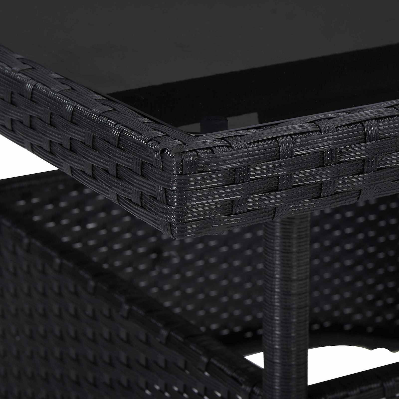 vidaXL 5-delige Tuinset poly rattan en glas grijs