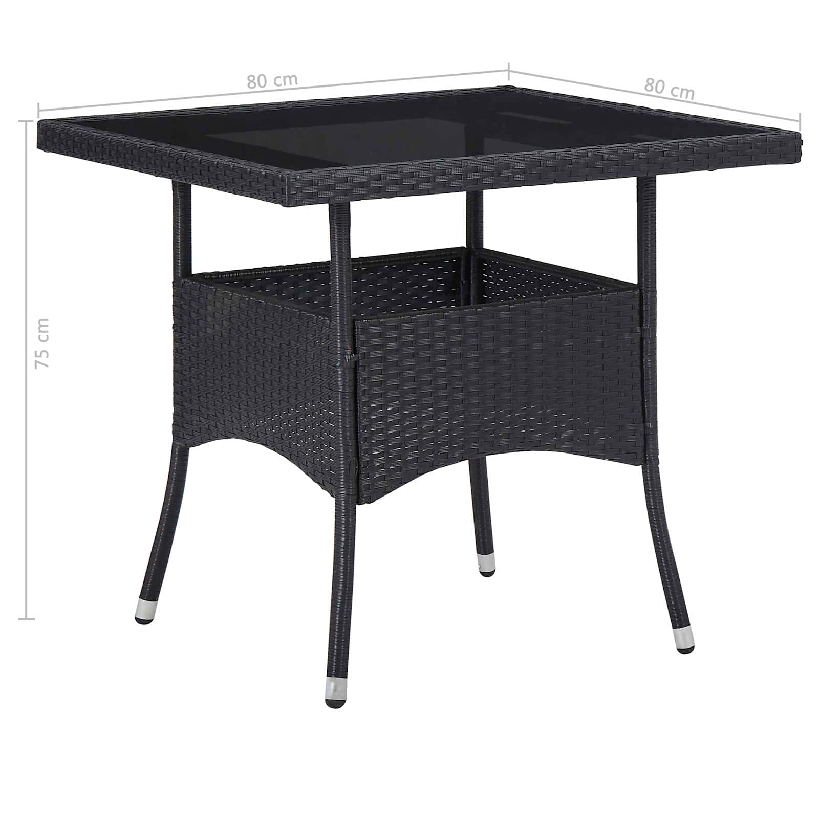 vidaXL 5-delige Tuinset poly rattan en glas grijs