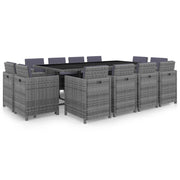 vidaXL 13-Piece Garden Set with Cushions Poly Rattan Anthracite