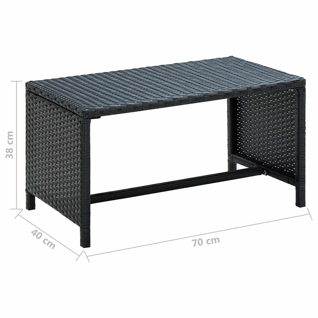 vidaXL Salontafel 70x40x38 cm poly rattan bruin