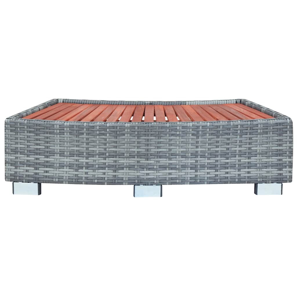 vidaXL Spatrap 92x45x25 cm poly rattan grijs - Aashly