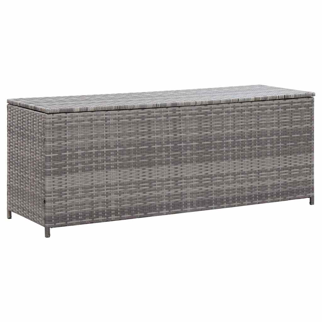 vidaXL Garden Storage Box 150x50x60 cm Poly Rattan Grey