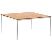 vidaXL Tuintafel 150x150x75 cm massief acaciahout en roestvrij staal