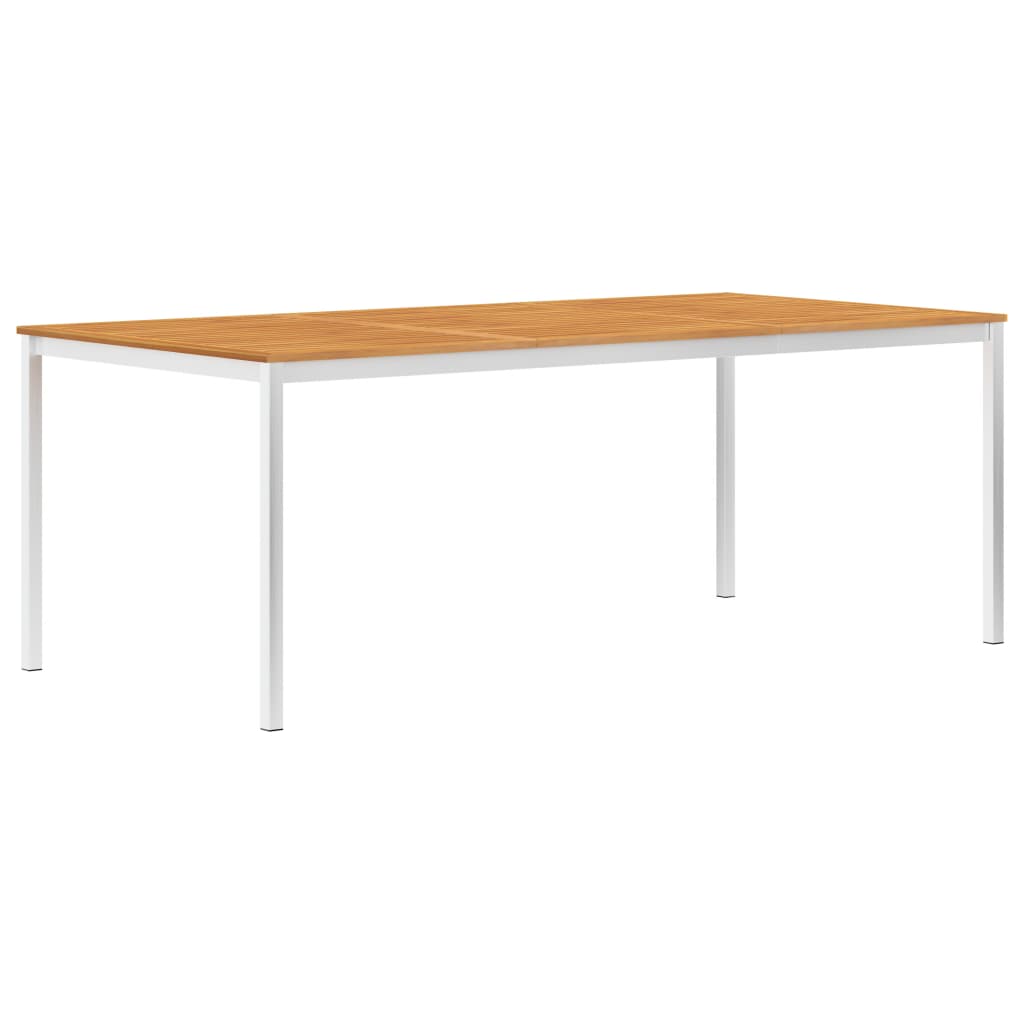 vidaXL Tuintafel 150x150x75 cm massief acaciahout en roestvrij staal
