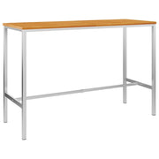 vidaXL Bartafel 160x60x105 cm massief acaciahout en roestvrij staal