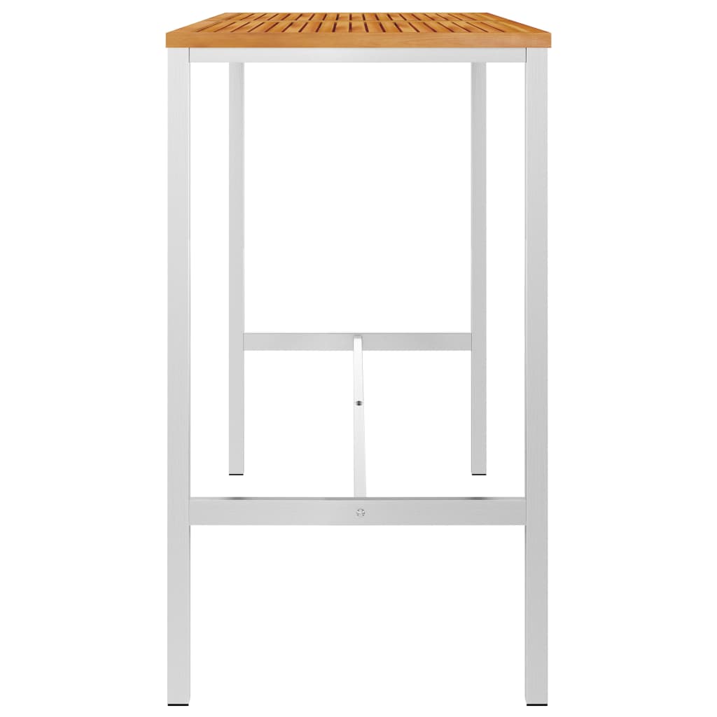 vidaXL Bartafel 160x60x105 cm massief acaciahout en roestvrij staal