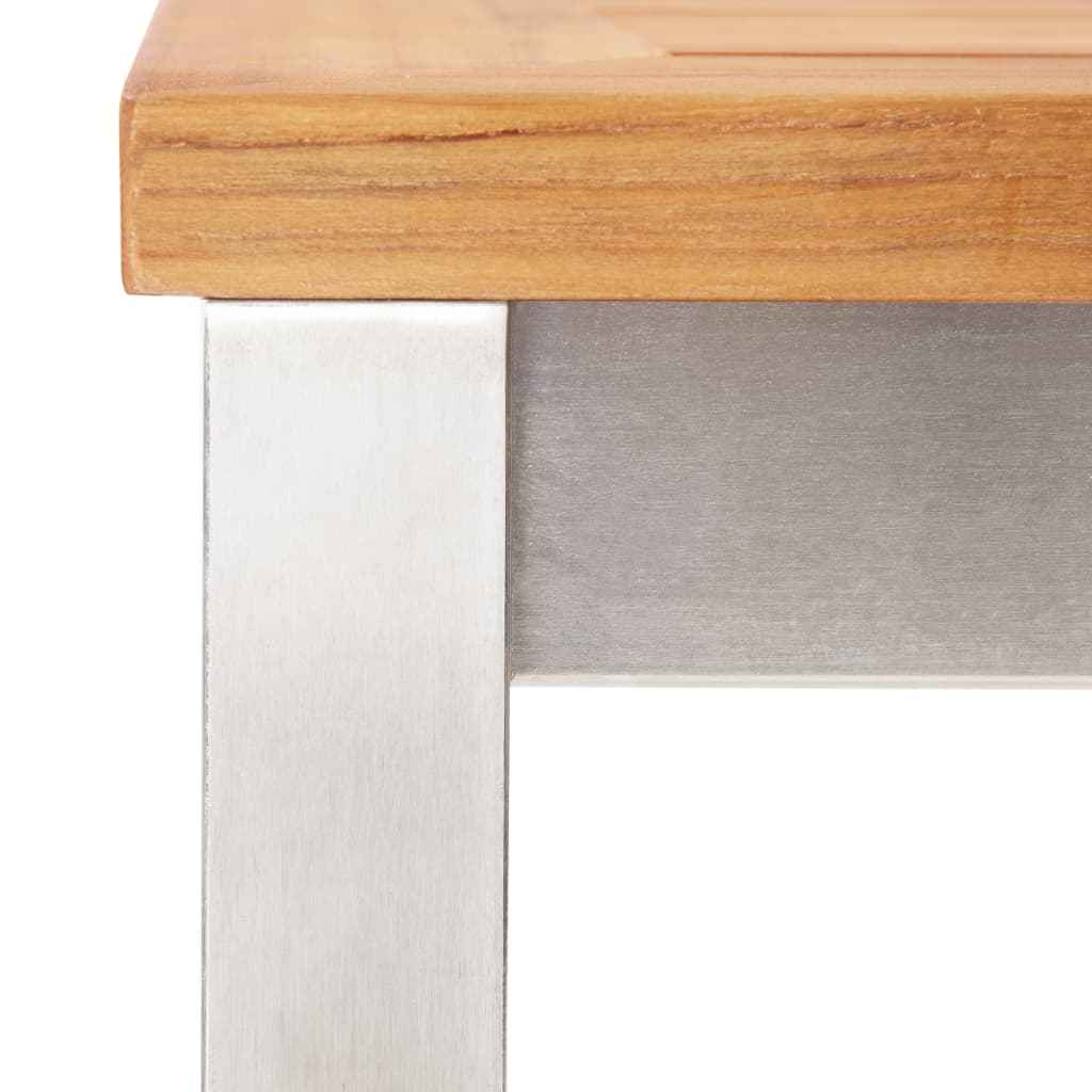 vidaXL Bartafel 160x60x105 cm massief acaciahout en roestvrij staal