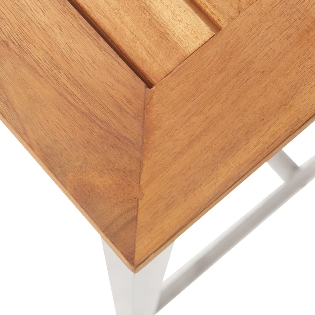vidaXL Bartafel 160x60x105 cm massief acaciahout en roestvrij staal