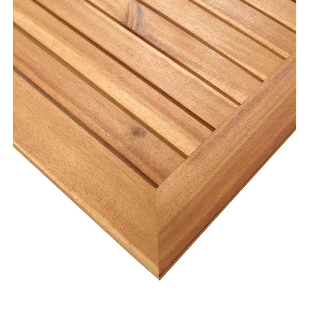 vidaXL Tuintafel 150x150x75 cm massief acaciahout en roestvrij staal