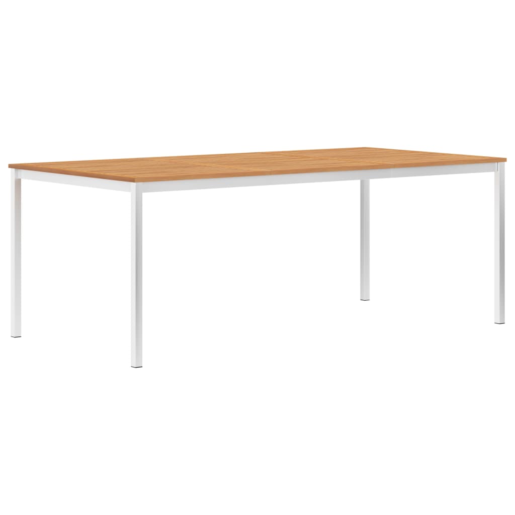 vidaXL Tuintafel 150x150x75 cm massief acaciahout en roestvrij staal