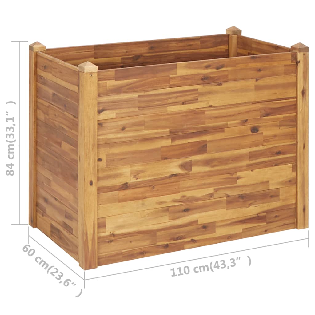 vidaXL Plantenbak verhoogd 160x60x84 cm massief acaciahout