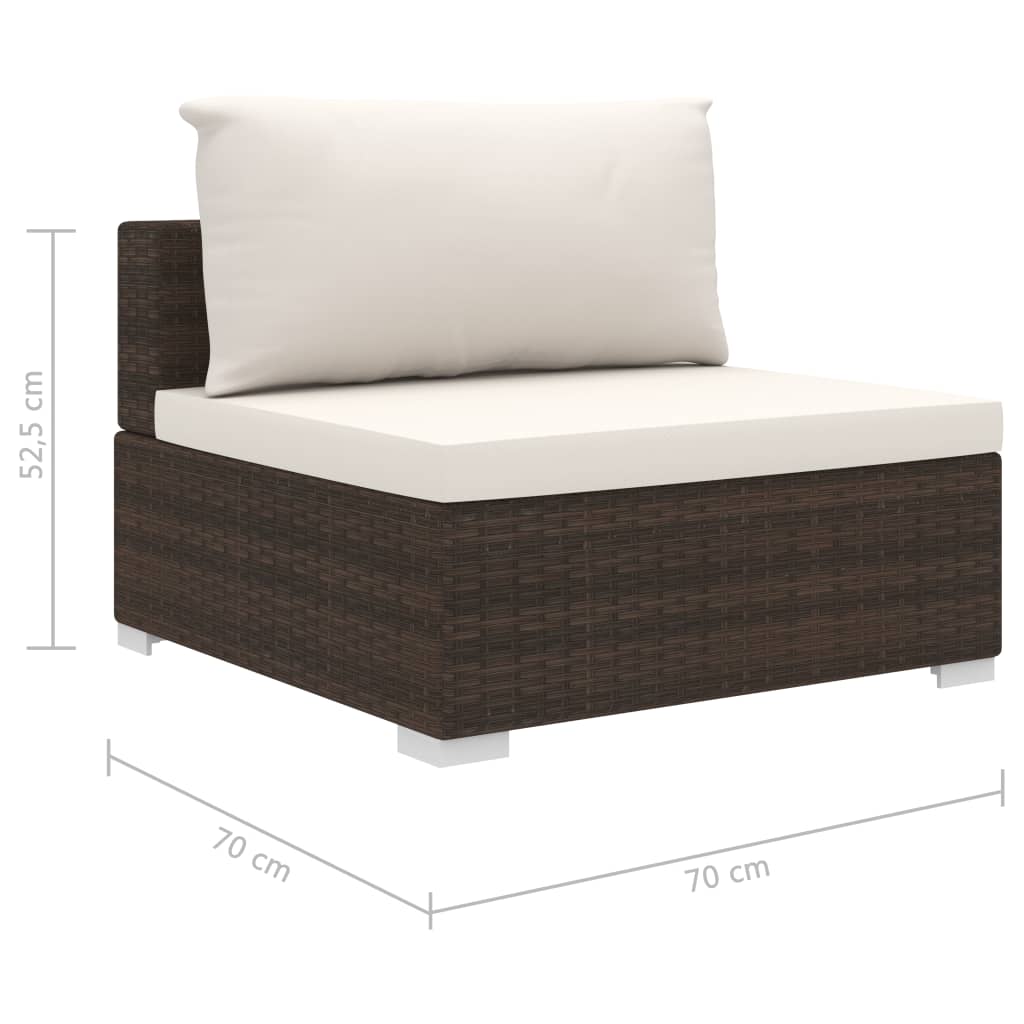 vidaXL 13-delige Loungeset met kussens poly rattan bruin