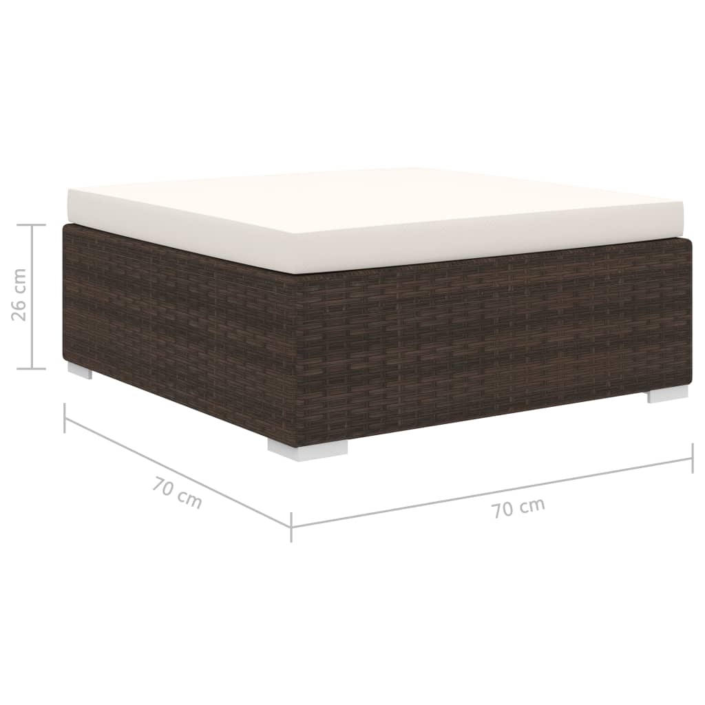 vidaXL 13-delige Loungeset met kussens poly rattan bruin