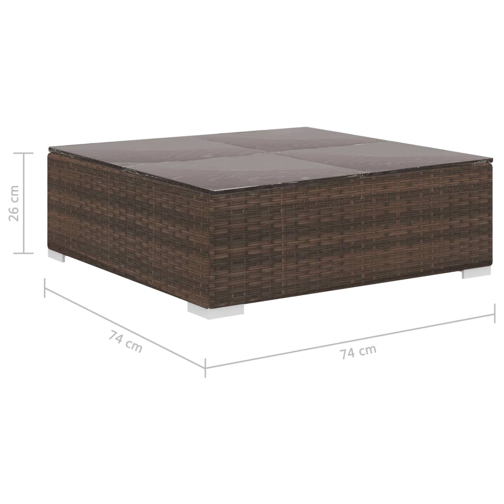 vidaXL 13-delige Loungeset met kussens poly rattan bruin