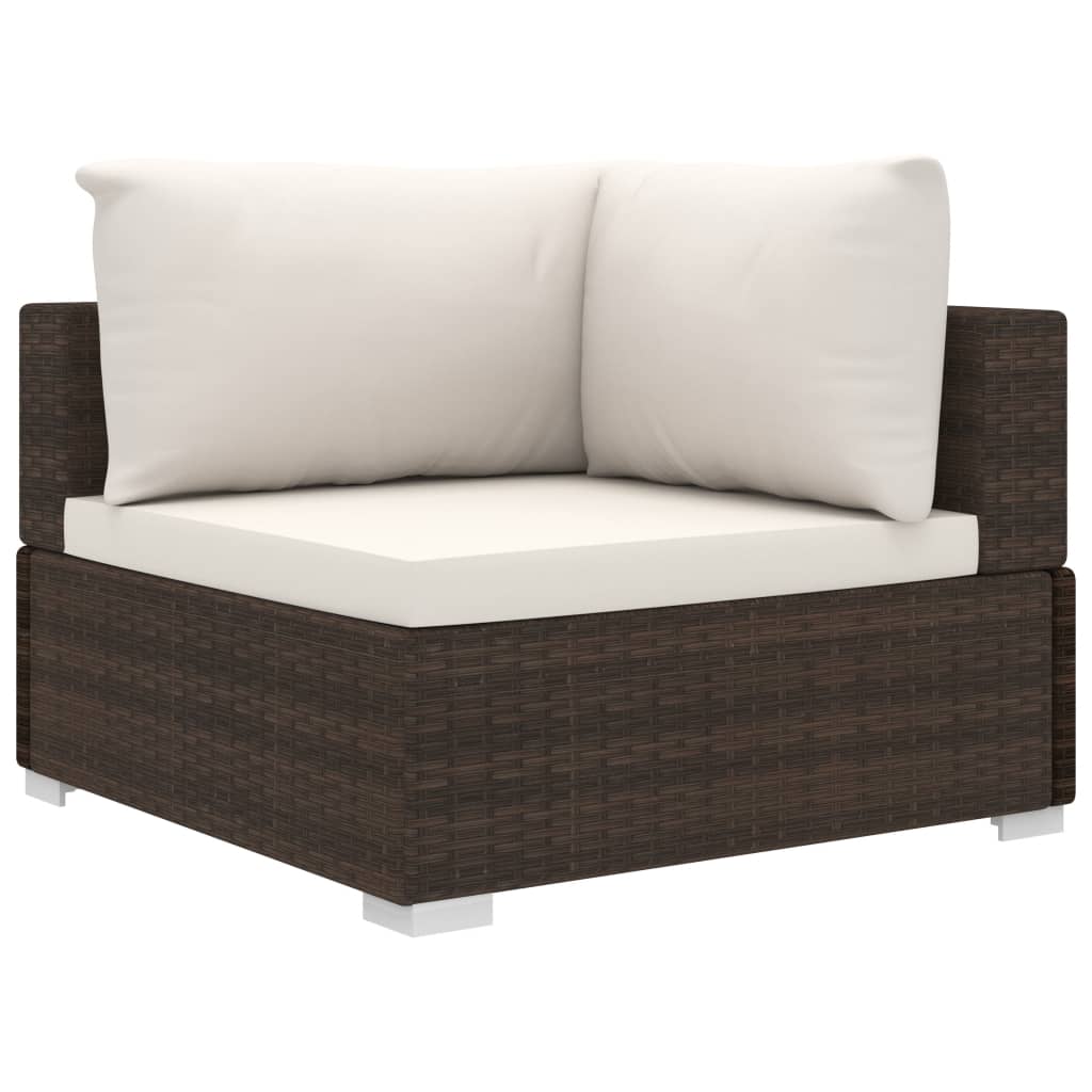 vidaXL 13-delige Loungeset met kussens poly rattan bruin
