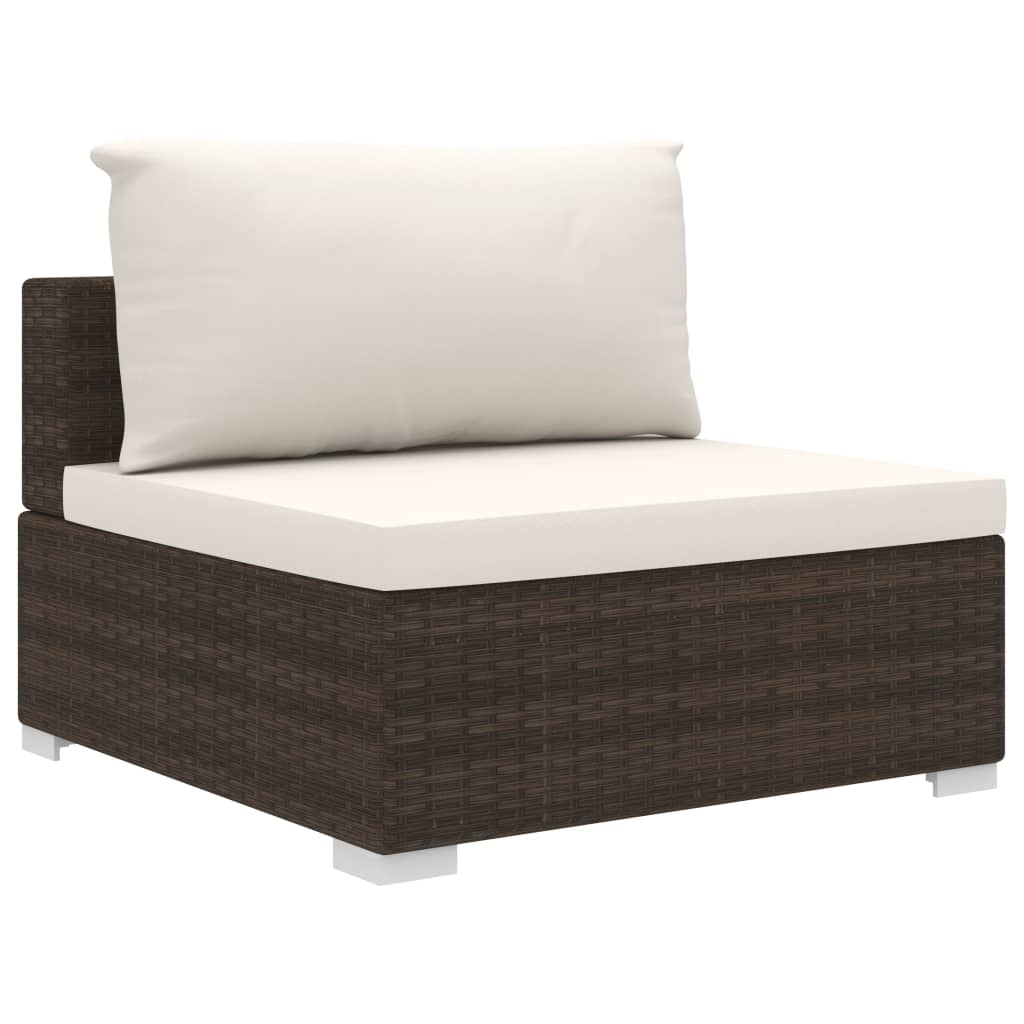 vidaXL 13-delige Loungeset met kussens poly rattan bruin
