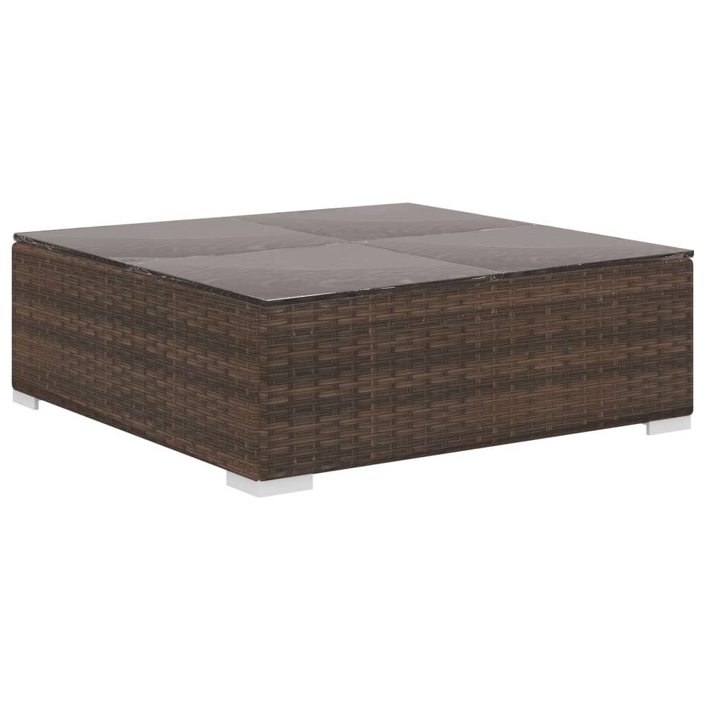 vidaXL 13-delige Loungeset met kussens poly rattan bruin