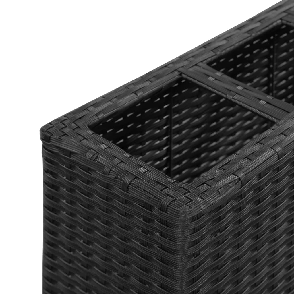 vidaXL Plantenbak verhoogd met 4 potten 80x22x79 cm poly rattan wit