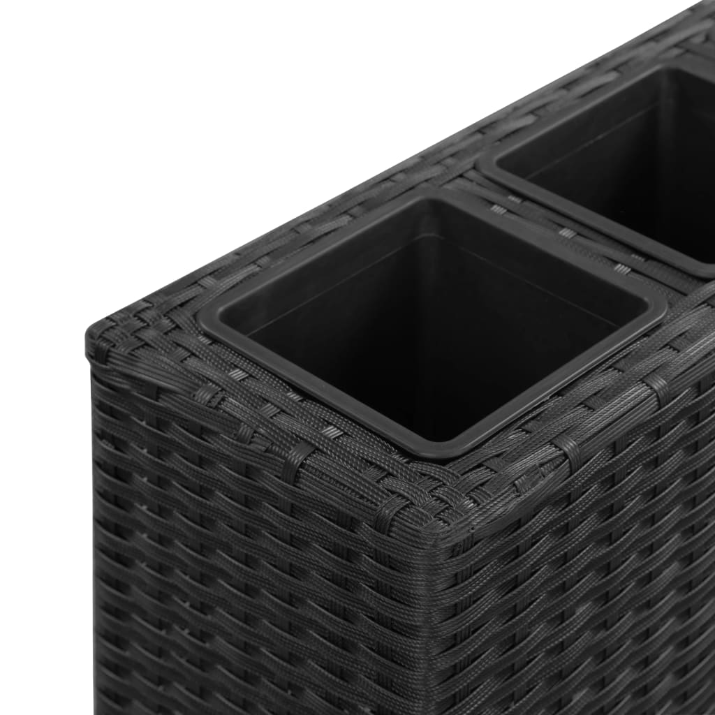 vidaXL Plantenbak verhoogd met 4 potten 80x22x79 cm poly rattan wit