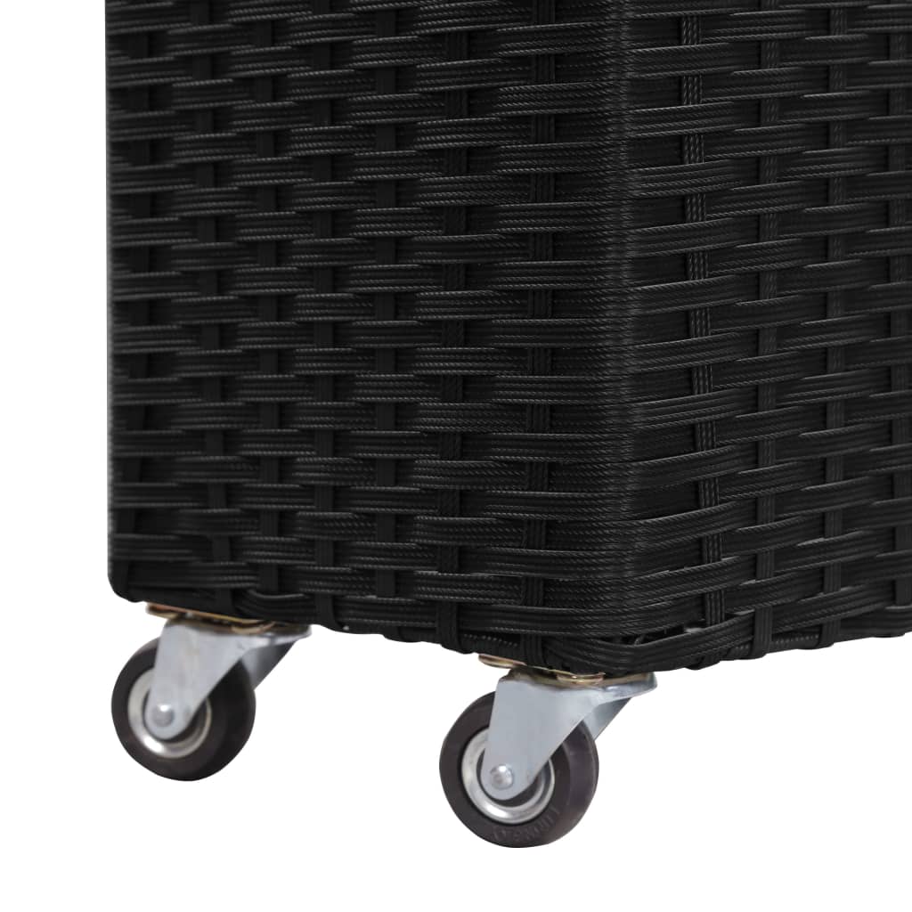 vidaXL Plantenbak verhoogd met 4 potten 80x22x79 cm poly rattan wit