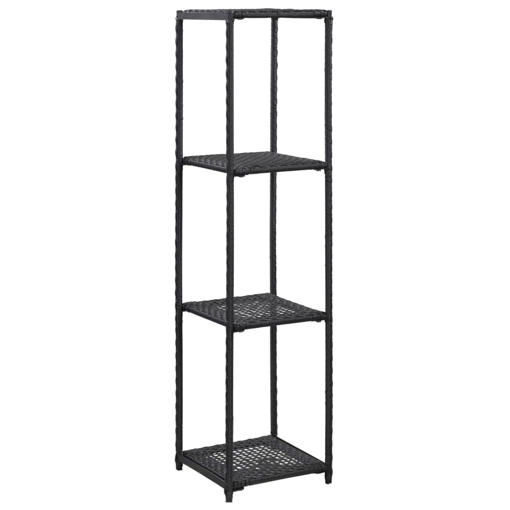 vidaXL Opbergrek 30x30x90 cm poly rattan zwart