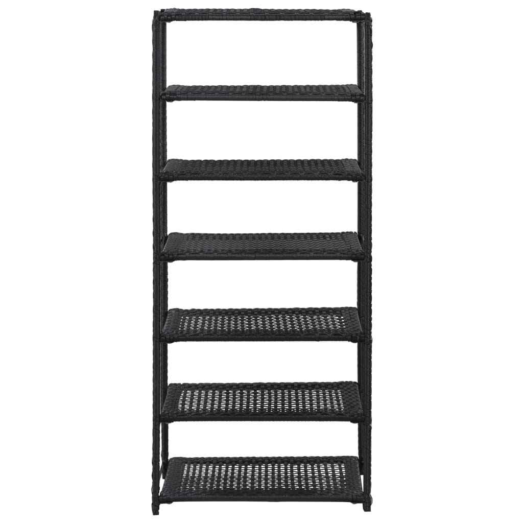 vidaXL Schoenenrek 50x30x120 cm poly rattan zwart