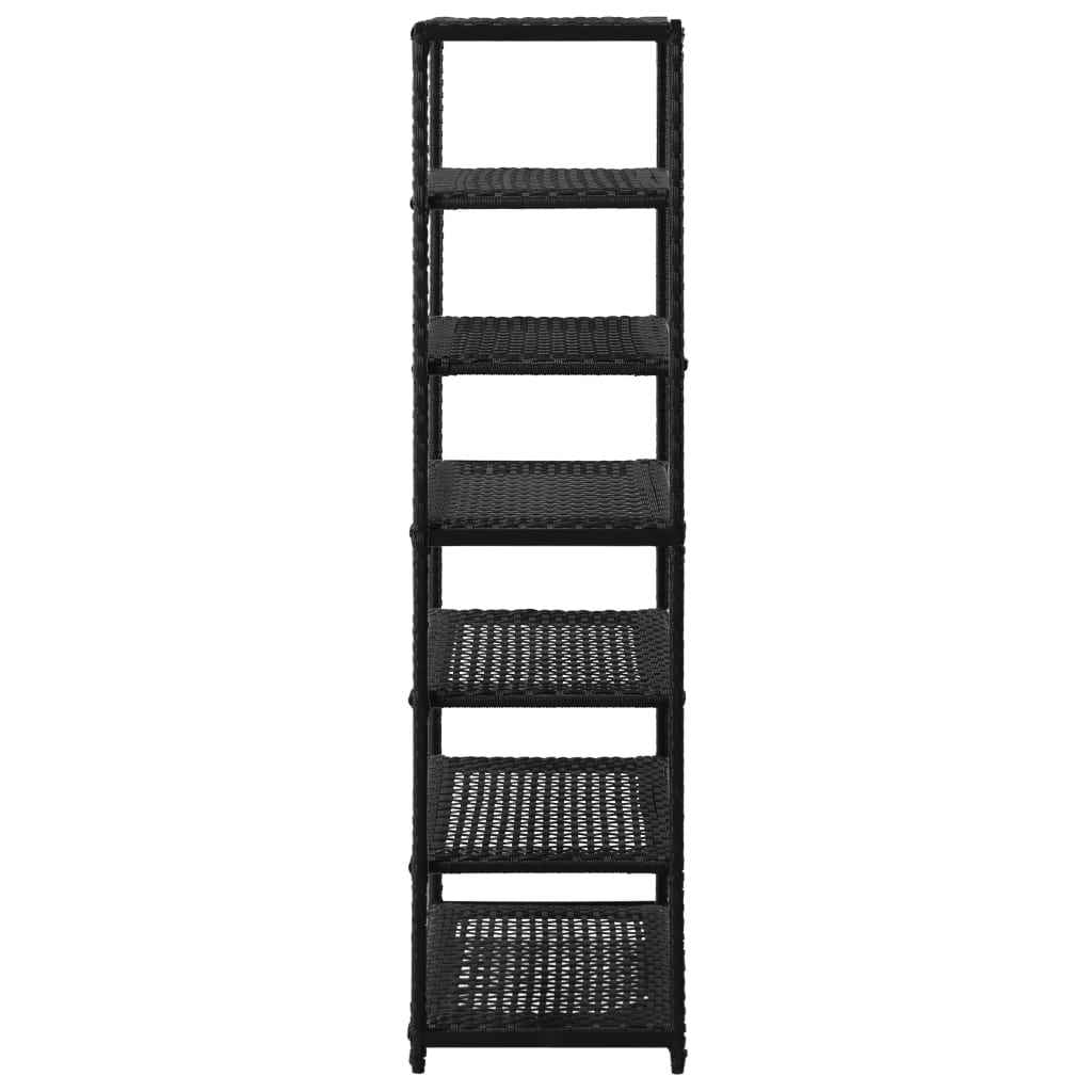 vidaXL Schoenenrek 50x30x120 cm poly rattan zwart