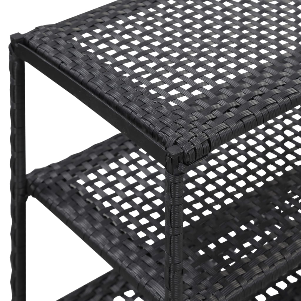 vidaXL Schoenenrek 50x30x120 cm poly rattan zwart